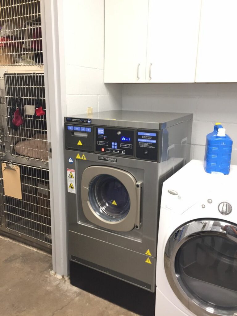washer and dryer inside of vet clinic