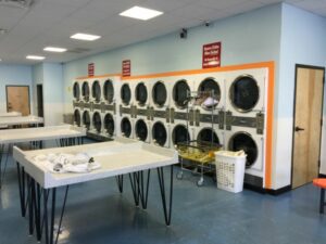 inside of a laundry mat