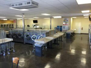 inside of a laundry mat