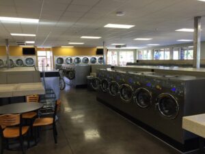 inside of a laundry mat