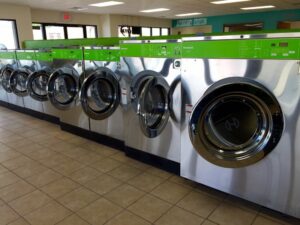 inside of a laundry mat