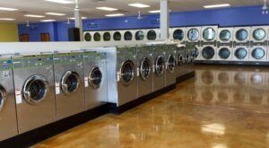inside of a laundry mat